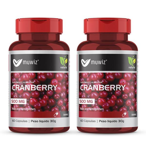 Imagem de Cranberry Suplemento 500mg 60 Cápsulas Muwiz 2 Potes