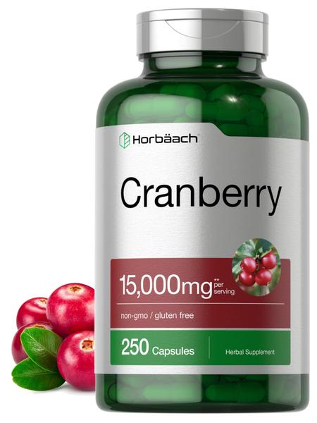 Imagem de Cranberry + Vitamina C  15.000mg  250 Cápsulas  Não-OGM e Livre de Glúten  Extrato Concentrado  Horbaach