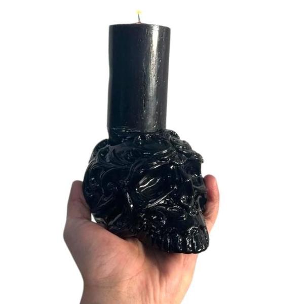 Crânio Porta Vela 7 Dias 12X8Cm Em Resina - Selecione A Cor - Meta Atacado Imagem de Crânio Porta Vela 7 Dias 12X8Cm Em Resina - Selecione A Cor