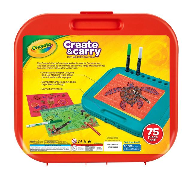 Imagem de Crayola Crie 'N Carry Art Set, 75 Peças, Presente de Arte para Crianças, Idades 5 e Up