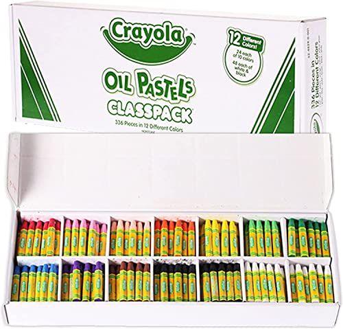 Imagem de Crayola Oil Pastels Classpack, 12 cores opacas brilhantes,