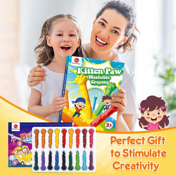 Imagem de Crayons Mocoosy Jumbo 18 cores para crianças de 1 a 3 com conjunto de livros