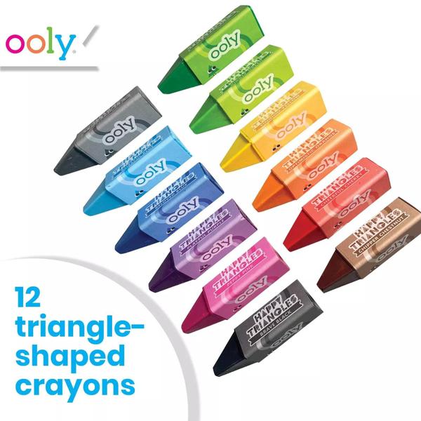 Imagem de Crayons Poly Jumbo Triangle para crianças pequenas conjunto de 12 de 1 a 3 anos