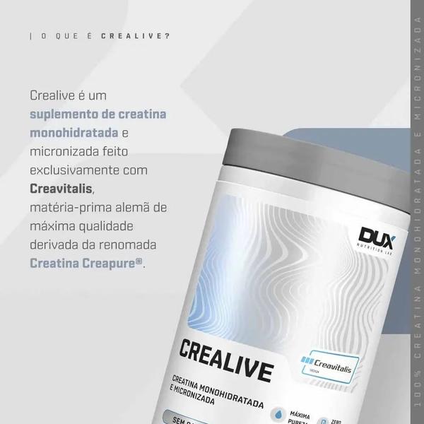 Imagem de Crealive Monohidratada E Micronizada Dux Nutrition Crevitalis Sem Sabor 300G