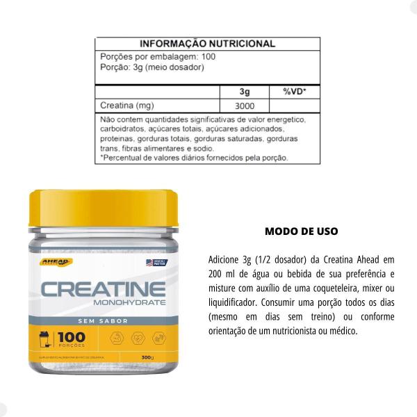 Imagem de Creatina 100% Pura Monohidratada 300g Ahead Sports