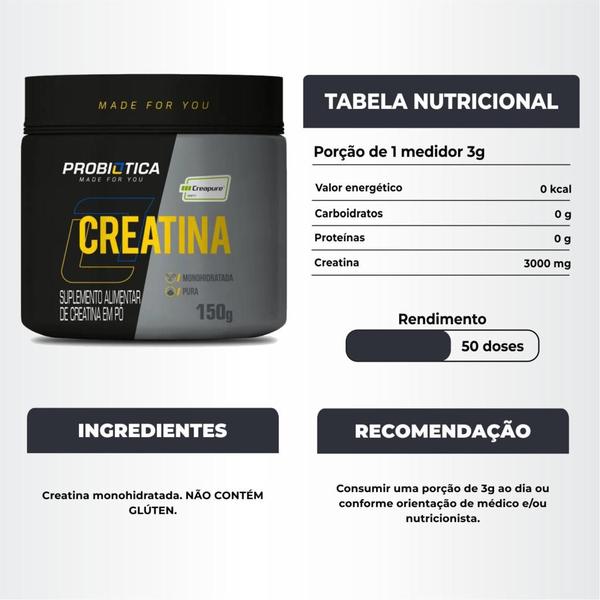 Imagem de Creatina 150g Creapure + Coqueteleira 2 Doses Probiótica