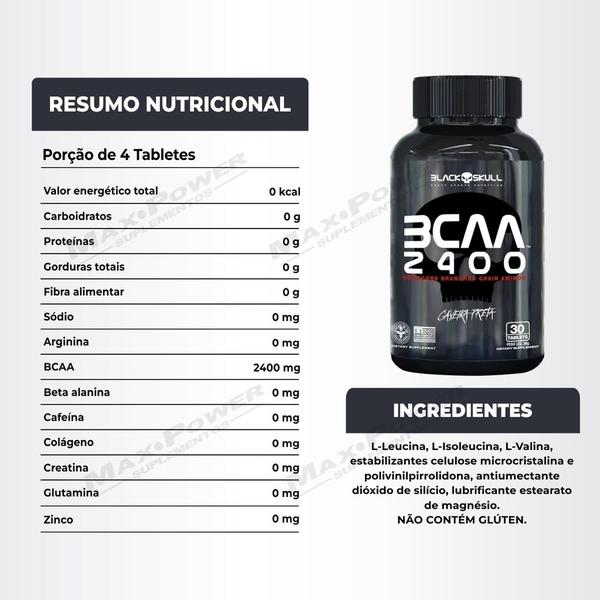 Imagem de Creatina 150g Turbo + Bcaa 30 Caps 2400mg Black Skull