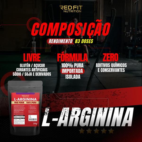 Imagem de Creatina 1Kg L-Glutamina 1Kg L-Arginina 250g Beta-Alanina 500g - 100% Pura Importada - Red Fit Nutrition