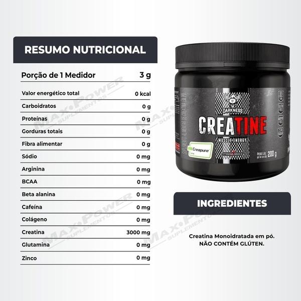 Imagem de Creatina 200g Creapure Integral + Bcaa 30 Caps Black Skull