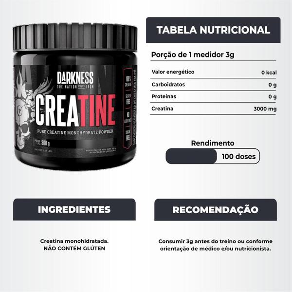 Imagem de Creatina 300g Darkness + L-Carnitina 120 Caps Integralmedica