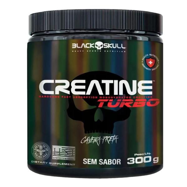 Imagem de Creatina 300g Turbo + Thermo Flame 120 Caps Black Skull