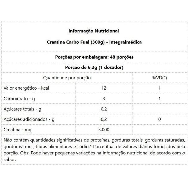 Imagem de Creatina Carbo Fuel (300g) - Sabor: Limão