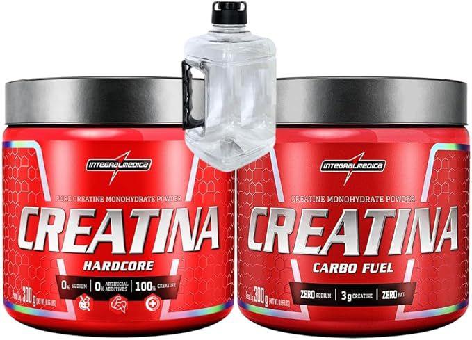 Imagem de Creatina Hardcore 100% Pura 300g Integralmedica + Creatina Carbo Fuel 300g - Limão Integralmédica + Galão 1,5 Litros