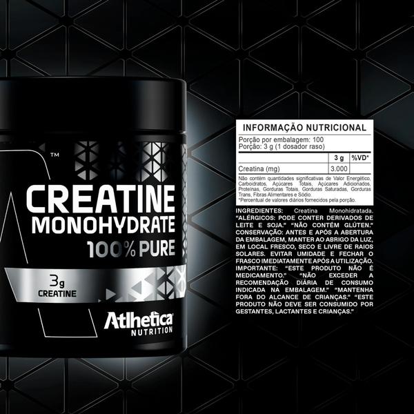 Imagem de Creatina Mono-hidratada 100% Pure em Pó 300g sem Sabor - Atlhetica Nutrition