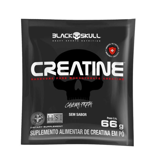 Imagem de Creatina Monohidratada 100% Pura em Sachê com 66g (22 Doses) - Black Skull