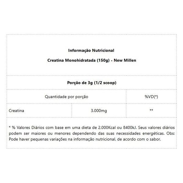 Imagem de Creatina Monohidratada (150g) -New Millen