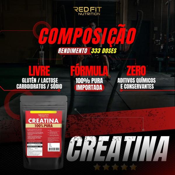 Imagem de Creatina Monohidratada 1Kg - 100% Pura Importada - Red Fit Nutrition