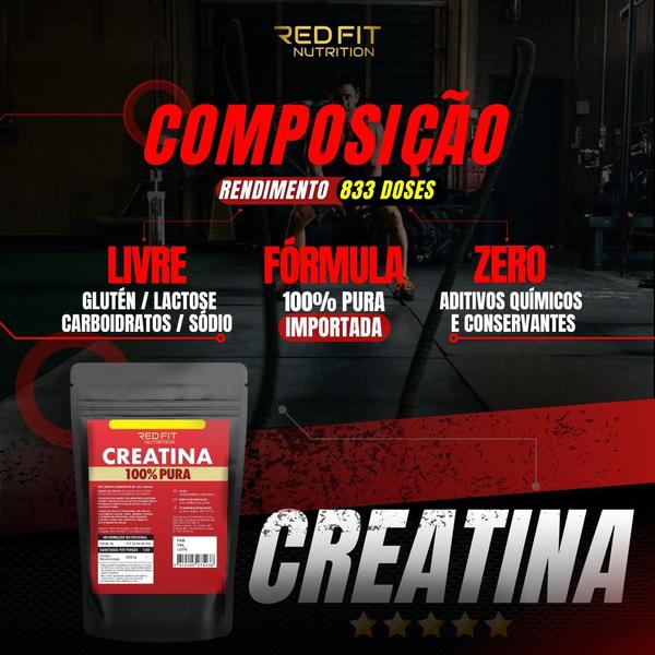 Imagem de Creatina Monohidratada 2,5Kg - 100% Pura Importada - Red Fit Nutrition