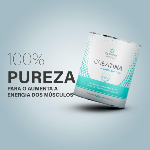 Imagem de CREATINA MONOHIDRATADA - Lata 300g - CENTRAL NUTRITION - Vencimento mês 11/2024