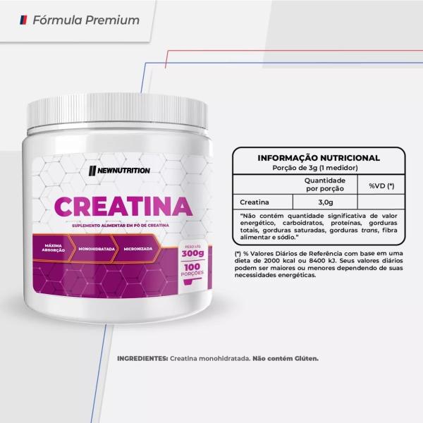 Creatina Monohidratada Micronizada NewNutrition 300g - New Nutrition Imagem de Creatina Monohidratada Micronizada NewNutrition 300g