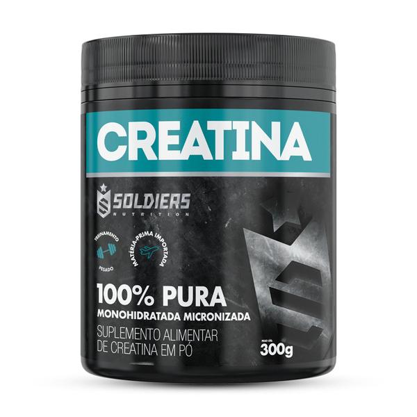 Creatina Monohidratada Pote 300g - 100% Pura Importada - Soldiers Nutrition