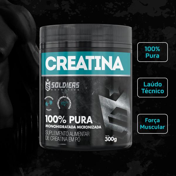 Imagem de Creatina Monohidratada Pote 300g - 100% Pura Importada - Soldiers Nutrition