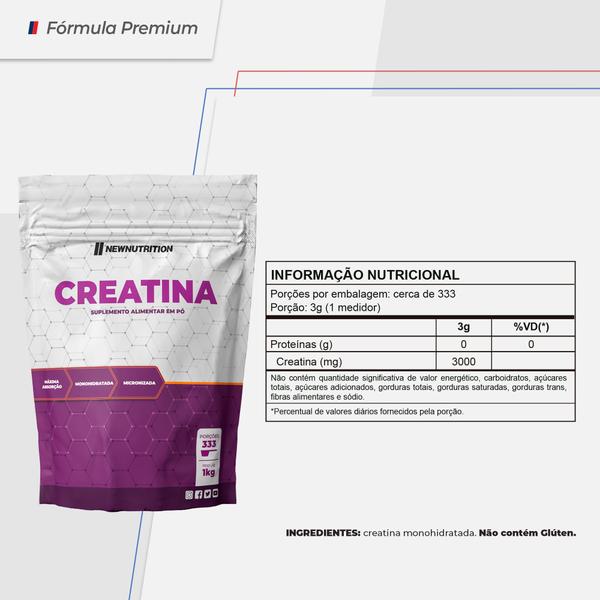 Creatina Monohidratada Pura em Pó 1Kg Natural NewNutrition - Potência no treino Resistência à fadiga Imagem de Creatina Monohidratada Pura em Pó 1Kg Natural NewNutrition - Potência no treino Resistência à fadiga