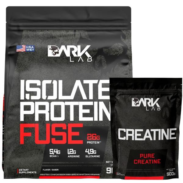 Imagem de Creatina Pura 500g + Isolate Protein Fuse 900g Dark Lab