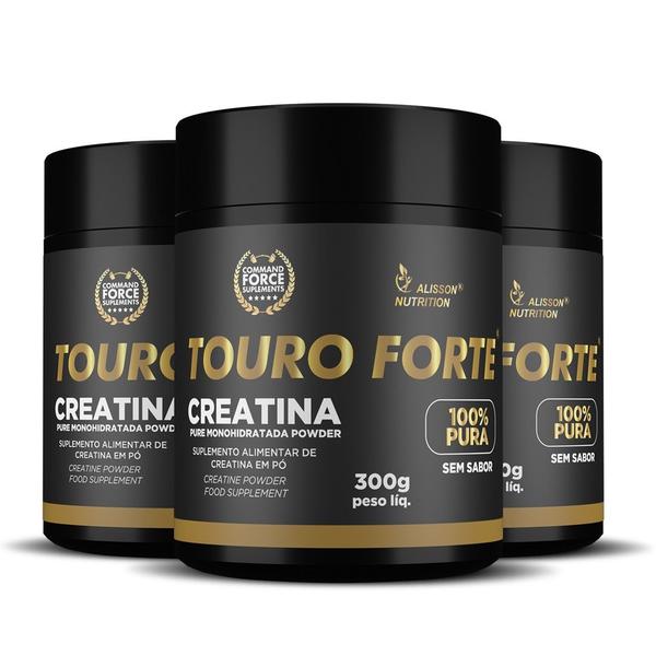 Imagem de Creatina Touro Forte 3X300g 100% Pura - Alisson Nutrition