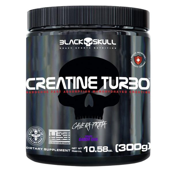 Creatina Turbo 300g - Black Skull Imagem de Creatina Turbo 300g - Black Skull