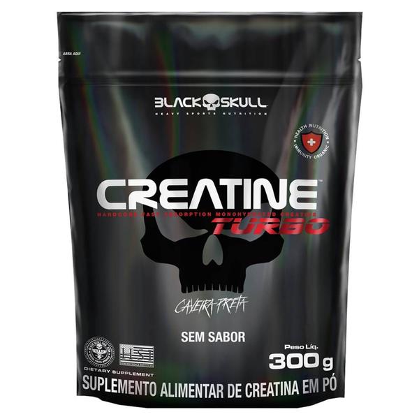 Imagem de Creatina Turbo Black Skull Caveira Preta sem Sabor 300g