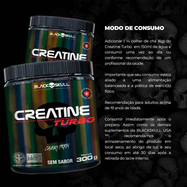 Imagem de Creatina Turbo BlackSkull Pote 300g