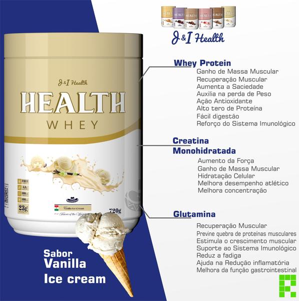 Imagem de Creatina + Whey Protein + Glutamina 720g Health Whey