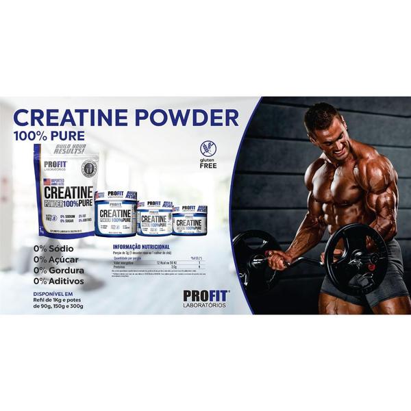 Imagem de Creatine Powder 100% Pure Pote De 300g Profit Laboratórios