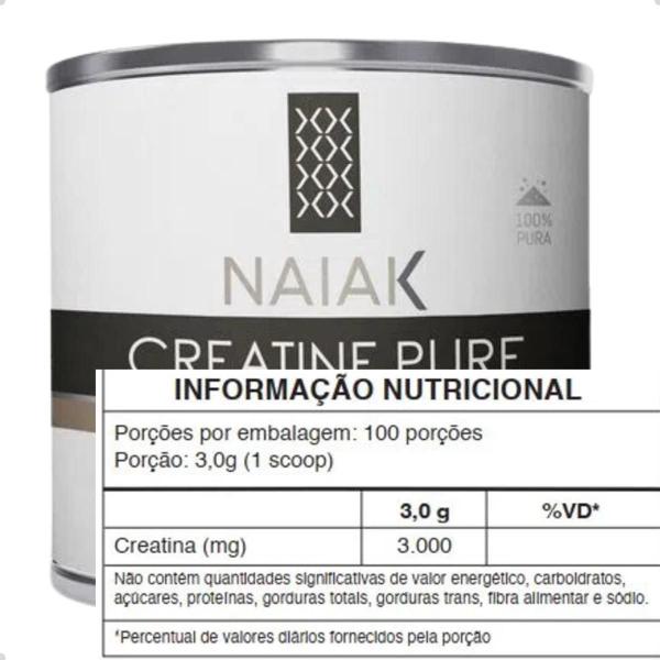 Creatine Pure 100% Monohidratada 300g Naiak Imagem de Creatine Pure 100% Monohidratada 300g Naiak