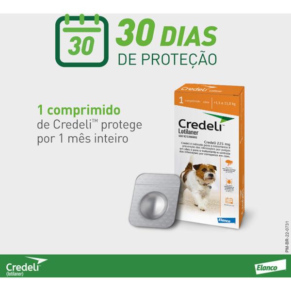 Imagem de Credeli Elanco 225 mg para Cães de 5,5 a 11 Kg - 1 Comprimido