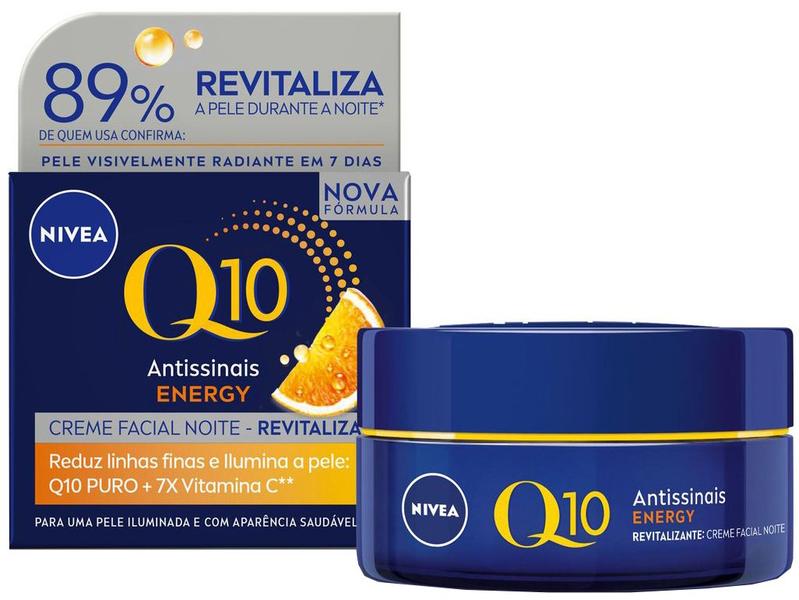 Creme Antissinais Facial Noturno Nivea Q10 Energy - 50g Creme Antissinais Facial Noturno Nivea Q10 Energy - 50g