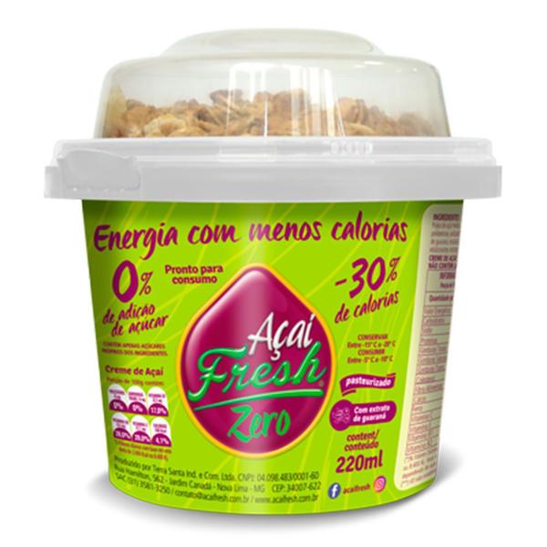 Creme de Açaí Natural Zero Açúcar com Granola Açaí Fresh 220ml Imagem de Creme de Açaí Natural Zero Açúcar com Granola Açaí Fresh 220ml