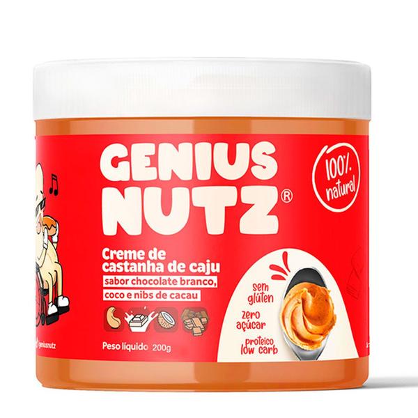 Creme De Amendoim Sabor Chocolate, Coco E Nibs De Cacau 200g - Genius Nutz Imagem de Creme De Amendoim Sabor Chocolate, Coco E Nibs De Cacau 200g