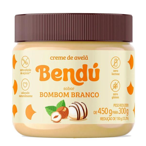 Creme de Avelã Bombom Branco 300g Bendú Imagem de Creme de Avelã Bombom Branco 300g Bendú