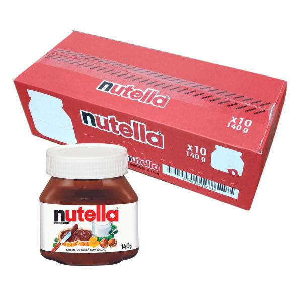 Creme de Avelã Nutella, 10 Potes de 140g Imagem de Creme de Avelã Nutella, 10 Potes de 140g