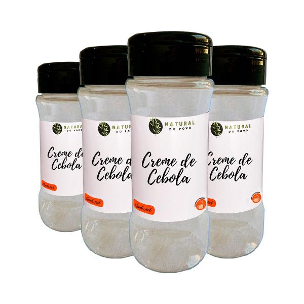 Imagem de Creme de Cebola Em Pó Gourmet Sabor Intenso Kit 4 100% Natural Pote com Dosador 60g 