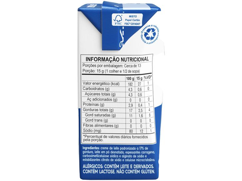 Creme de Leite Integral Piracanjuba 200g Imagem de Creme de Leite Integral Piracanjuba 200g