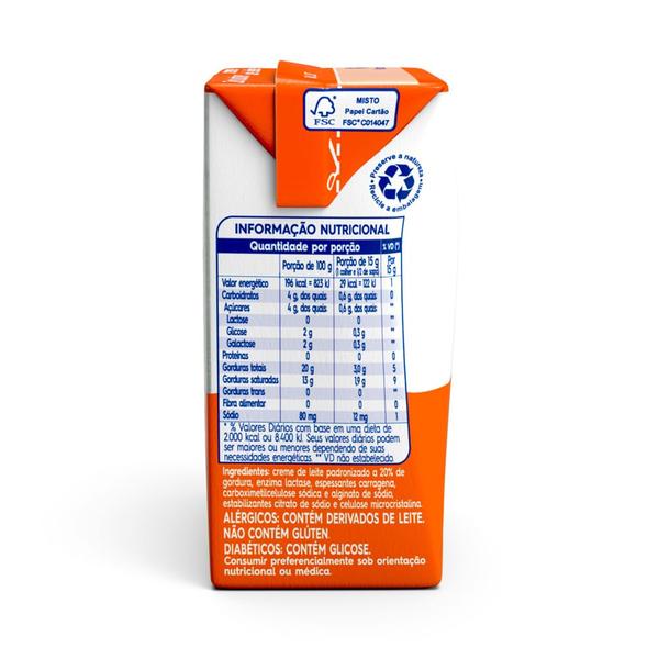 Creme de Leite Piracanjuba Zero Lactose 200g Imagem de Creme de Leite Piracanjuba Zero Lactose 200g
