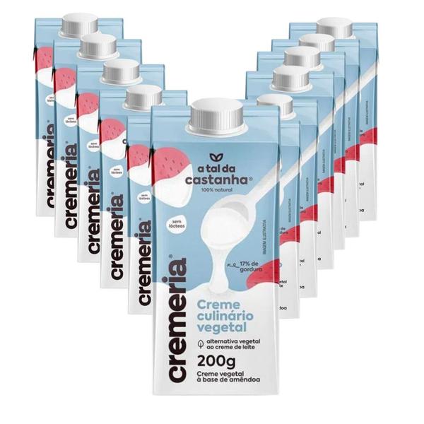 Creme de Leite Sem Lactose Cremeria ATDC - 12 unid de 200g - A Tal da Castanha Imagem de Creme de Leite Sem Lactose Cremeria ATDC - 12 unid de 200g