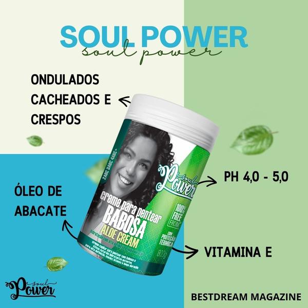 Imagem de Creme De Pentear Babosa Soul Power Aloe Cream Hidratação Capilar E Alta Definição Vegano 800g