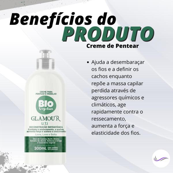 Imagem de Creme de Pentear Biovegetais UTI Glamour Reconstrução 300ml