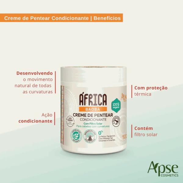 Imagem de Creme De Pentear Condicionante Africa Baobá Apse 500g