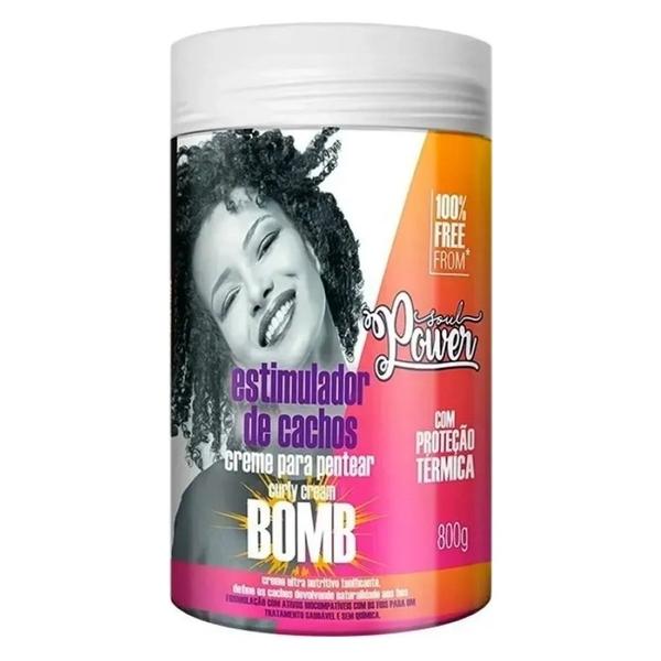 Imagem de Creme De Pentear Curly Cream Bomb Soul Power Crescimento E Definição Capilar Vegano Cabelo 800g