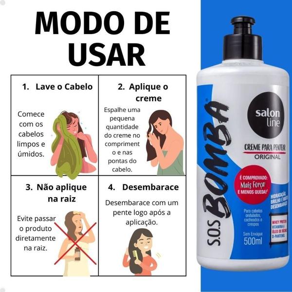 Imagem de Creme De Pentear Salon Line S.O.S Bomba 500Ml